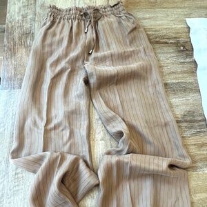 MAAC LONDON Women's Metropole Pin Striped Wide Leg Drawstring Pants Size XS